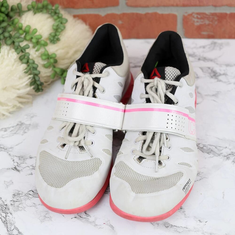 Reebok Crossfit CF-74 M46336 White Pink Sneaker Powerbax Strap Size 9.5 Women's